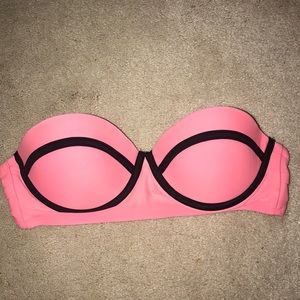 Pink Strapless Bathing Suit Top